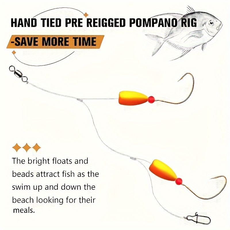 3pcs Pompano Rigs Surf Fishing - Fishing Hook Circle review and price