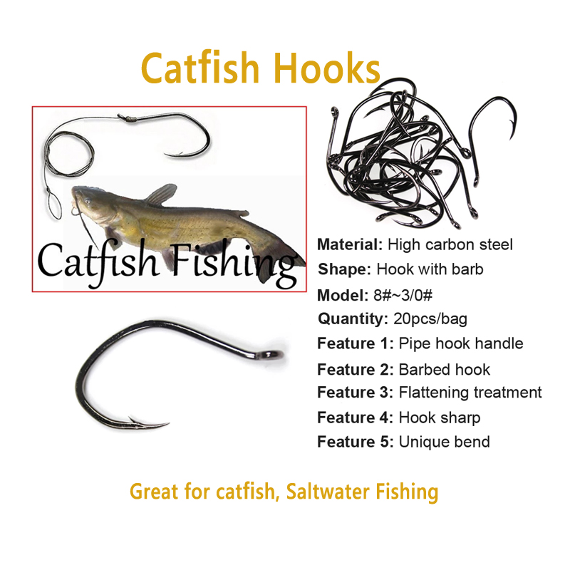Wifreo 20pcs V Shape Catfish H - Fishing Hook Offset review and price