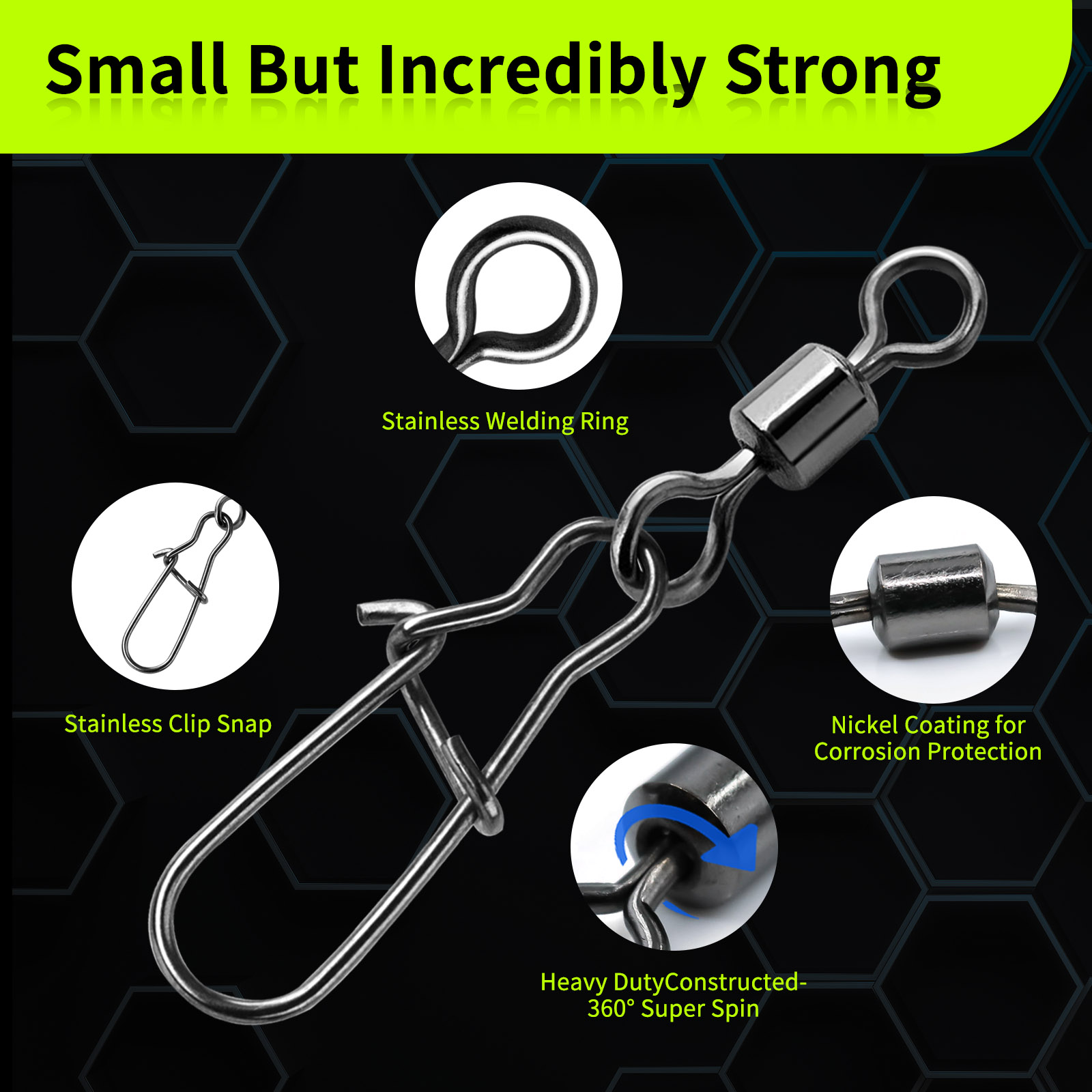 Duo-Lock Snap Swivels 50~200Pc - Fishing Hook Circle review and price