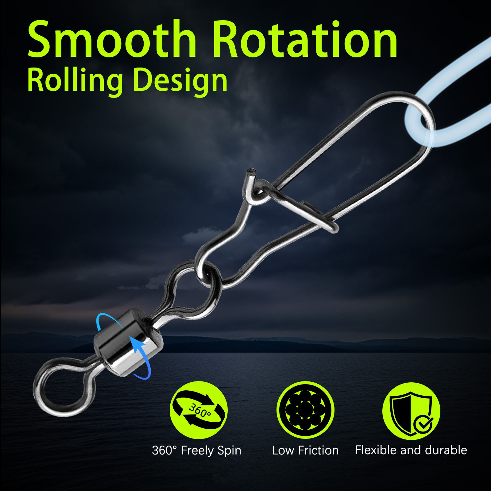 Duo-Lock Snap Swivels 50~200Pc - Fishing Hook Circle review and price