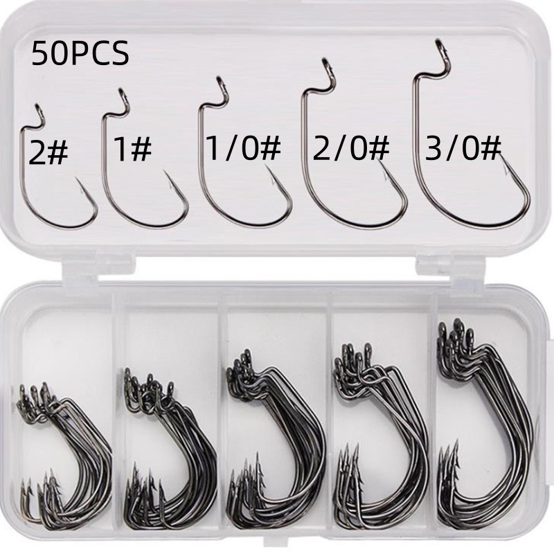 50Pcs/Box High Carbon Steel Fi - Fishing Hook Offset review and price