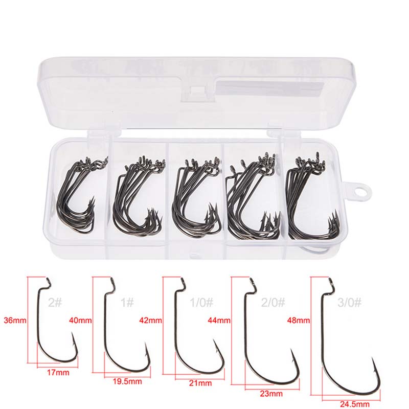 50Pcs/Box High Carbon Steel Fi - Fishing Hook Offset review and price
