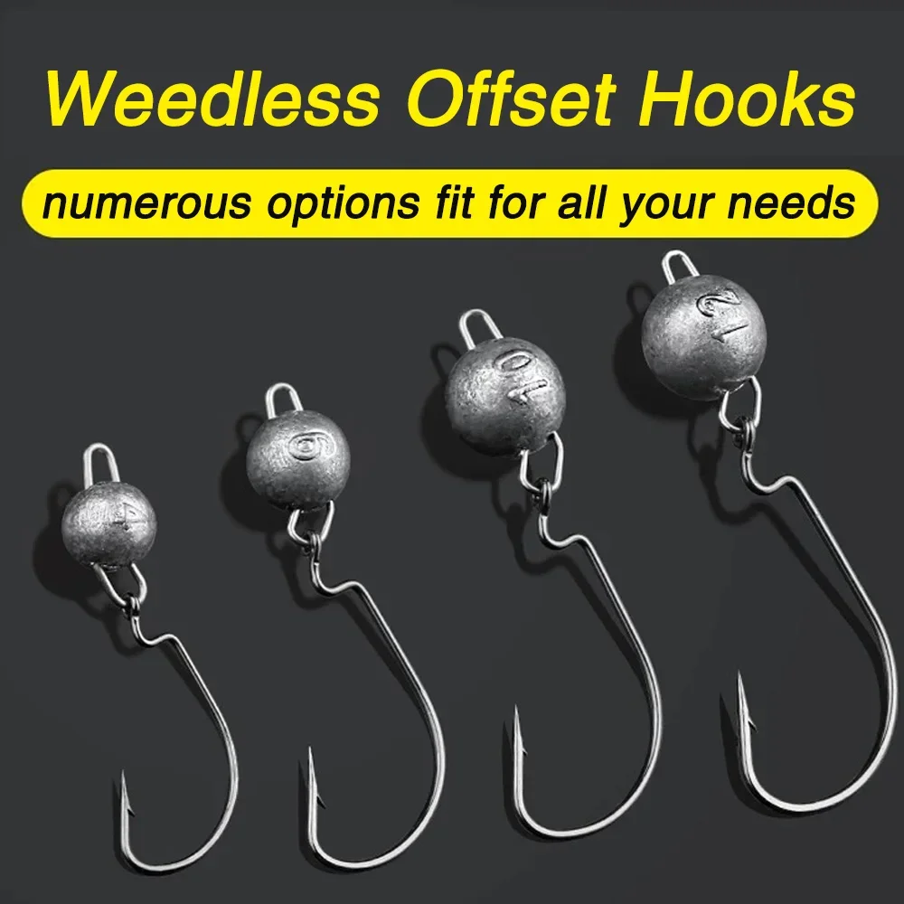 5pcs Metal Jig Head Worm Hooks - Fishing Hook Weedless review and price